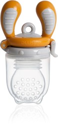 KidsMe Alimentador de alimentos con tetina de fruta y bolsa de succión para bebé - Tamaño L - Ámbar