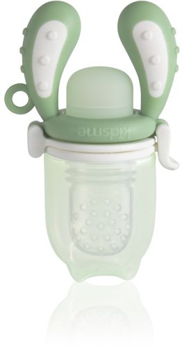 KidsMe Alimentador de alimentos Max con tetina de fruta y bolsa de succión para bebé - Tamaño L - Gris
