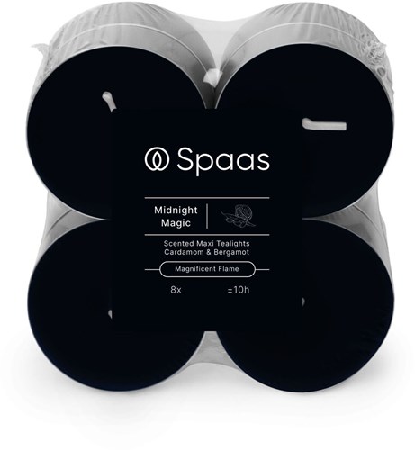Spaas velas perfumadas maxi tealights Midnight Magic pack x8