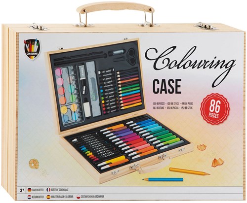Creative Craft Group maletín de colores de madera FSC 86 piezas para niños
