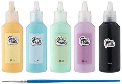 Creative Craft Group set de pintura para vidrio - 5 colores hobby pintura en vidrio-2