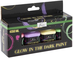 Acrylverf Glow in the Dark, 4x60ml