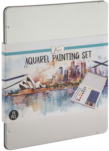 Creative Craft Group set de acuarelas - 28 piezas pintura en caja metálica