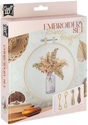 Borduurset Vaas met Bloemen