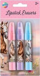 Borrador pintalabios tema caballos 3 piezas juguete creativo