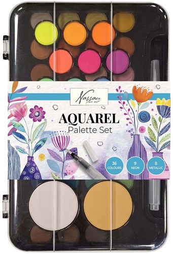 Creative Craft Group set acuarelas niños 36 colores paleta pincel