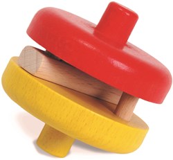 nic disco sonajero juguete rojo amarillo - sonajero bebé disco madera