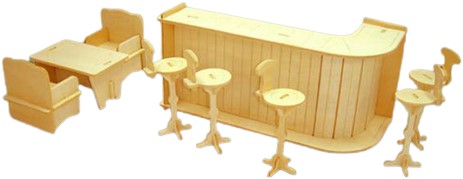 Kit de construcción Bar de madera 1:12 891