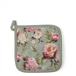 Ambiente agarradera accesorio cocina Peonies composition algodón verde