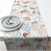 Ambiente camino de mesa algodón animales marinos 40x150cm decoración