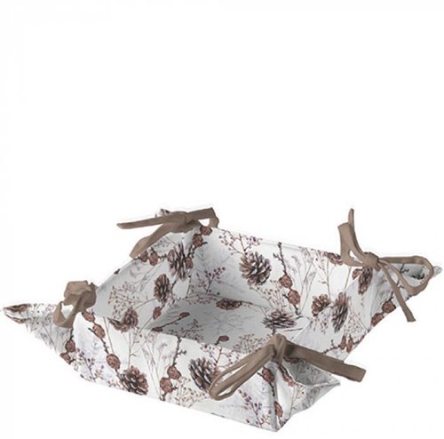 Ambiente cesta de pan blanca con piñas - accesorio de mesa elegante