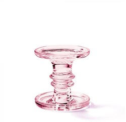 Ambiente portavelas de vidrio rosa 11cm - elegante soporte para velas
