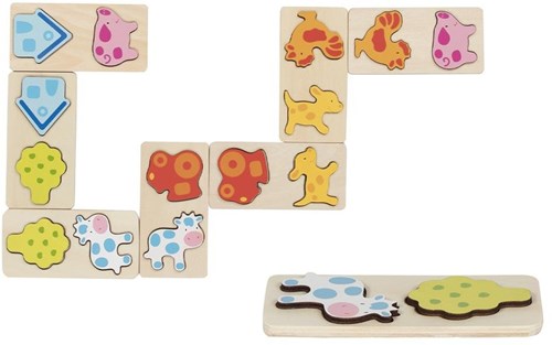 Goki Domino - juego educativo 3D granja niños cartón