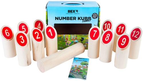 Juego de lanzamiento de madera Kubb para familia y niños - Number Kubb Family-3