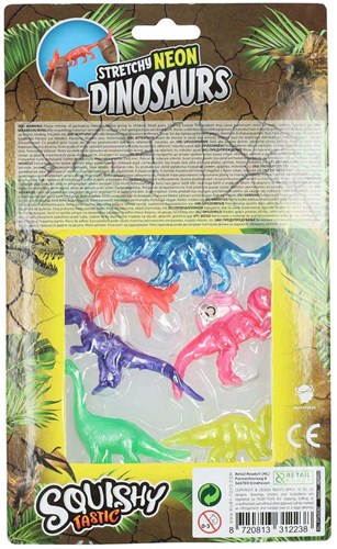 Super Stretch Neon Dino juguetes squishy antiestrés set 6 piezas-2