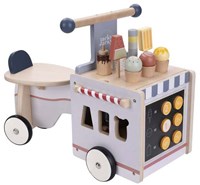 Bicicleta de equilibrio de madera carrito de helados para niños - juguete bicicleta carrito de helados