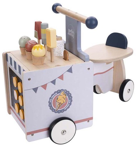 Bicicleta de equilibrio de madera carrito de helados para niños - juguete bicicleta carrito de helados-2