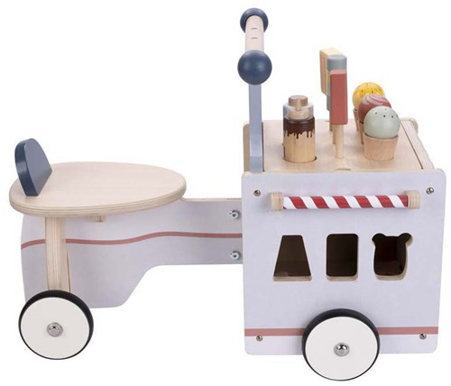 Bicicleta de equilibrio de madera carrito de helados para niños - juguete bicicleta carrito de helados-3