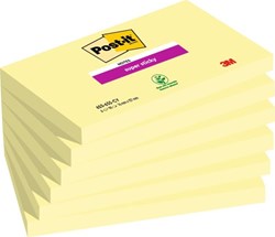 3M bloc de notas Post-it super sticky amarillo 76x127mm 6 unidades