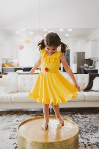 Little Adventures vestido de princesa amarillo - Twirl Dress talla 4 para niños-2