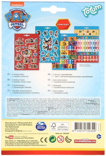 Libro de pegatinas Totum Paw Patrol 720329-2