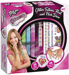 Totum Glamz set de tatuajes con purpurina y tizas para el pelo belleza niños