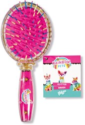 Totum cepillo de pelo Rainbow Pets - cepillo con purpurina para niños rosa oro