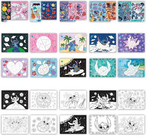 van der Meulen Libro de pegatinas y puzzles Disney Stitch juguete educativo 3+-2