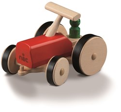 nic tractor juguete rojo - vehículo de madera para niños