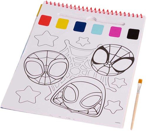 Canenco Spidey libro para colorear con acuarelas para niños - Marvel Spider-Man-3