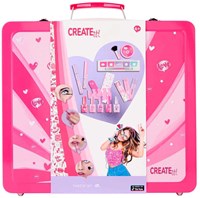 Canenco maletín de maquillaje rosa set de juguete para niños con accesorios