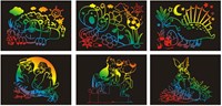 Animales para rascar set creativo con tarjeta y lápiz para niños-2