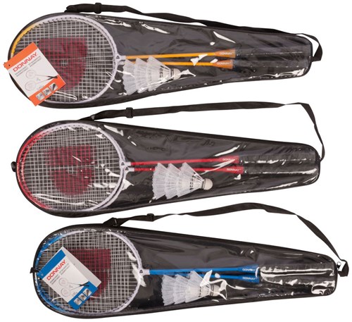 Set de bádminton juguete deportivo - 2 raquetas, 3 volantes, bolsa, multicolor