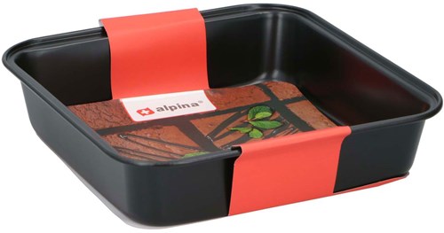 Molde para hornear cuadrado negro antiadherente 23x22x5cm cocina