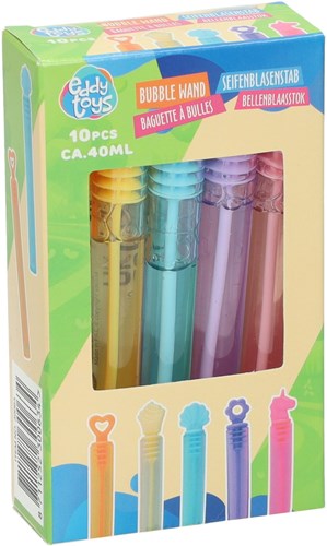 Edco set de juguetes de burbujas - 10 varitas de burbujas coloridas 40ml