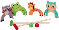 Juego de croquet de madera animales - set de croquet para niños juguete exterior-2