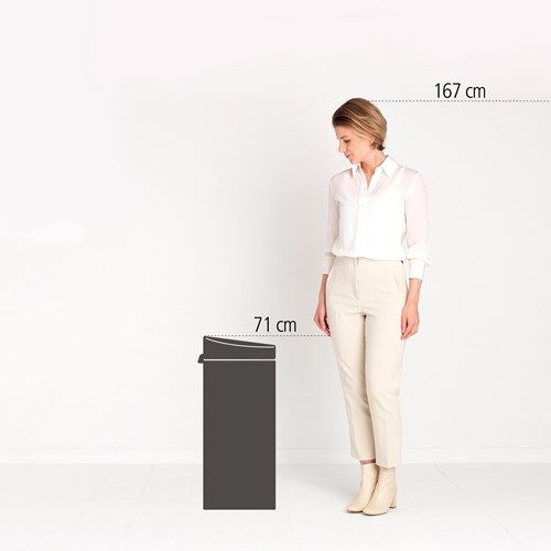 Brabantia cubo de basura Touch Bin 30L acero mate antihuellas-3