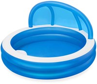Bestway piscina familiar redonda con toldo UV 241cm azul-2