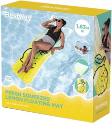 Bestway colchón inflable limón con fondo de red - juguete de piscina 114cm