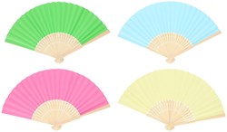 Abanico español color - abanico de papel 20cm para niños y fiestas