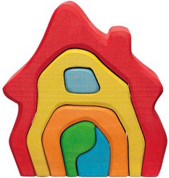nic casa de cuento de hadas juguete de madera casita roja fantasía