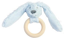 Happy Horse anillo de dentición madera azul conejo Richie - juguete bebé FSC