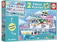 Educa set de puzzles - 2x 100 piezas - Inside/Outside Vessel - juguete educativo
