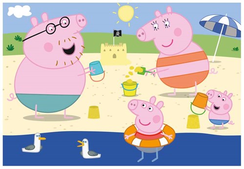 Dino puzzle Peppa Pig vacaciones 2x48 piezas para niños-2