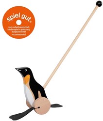 Goki juguete de empuje de madera pingüino - andador para niños pequeños