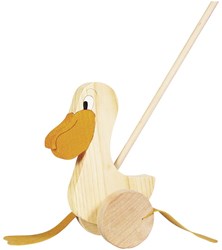 Goki pelícano de madera para empujar - juguete de andar motricidad