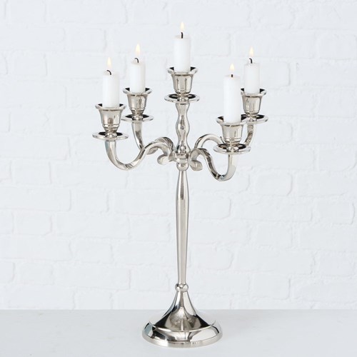 Boltze Home candelabro plata clásico 5 brazos 27x38cm decoración lujo