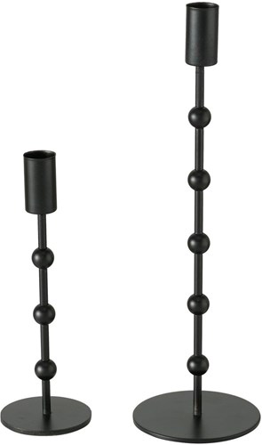 Boltze Home candelabro metal negro set de 2 – candelabros modernos 20-30cm