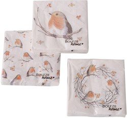Boltze Home servilletas papel petirrojo flores 20 unidades 34x34cm
