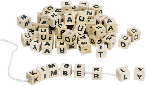 Goki cuentas de letras de madera set alfabeto 300 piezas juguete educativo